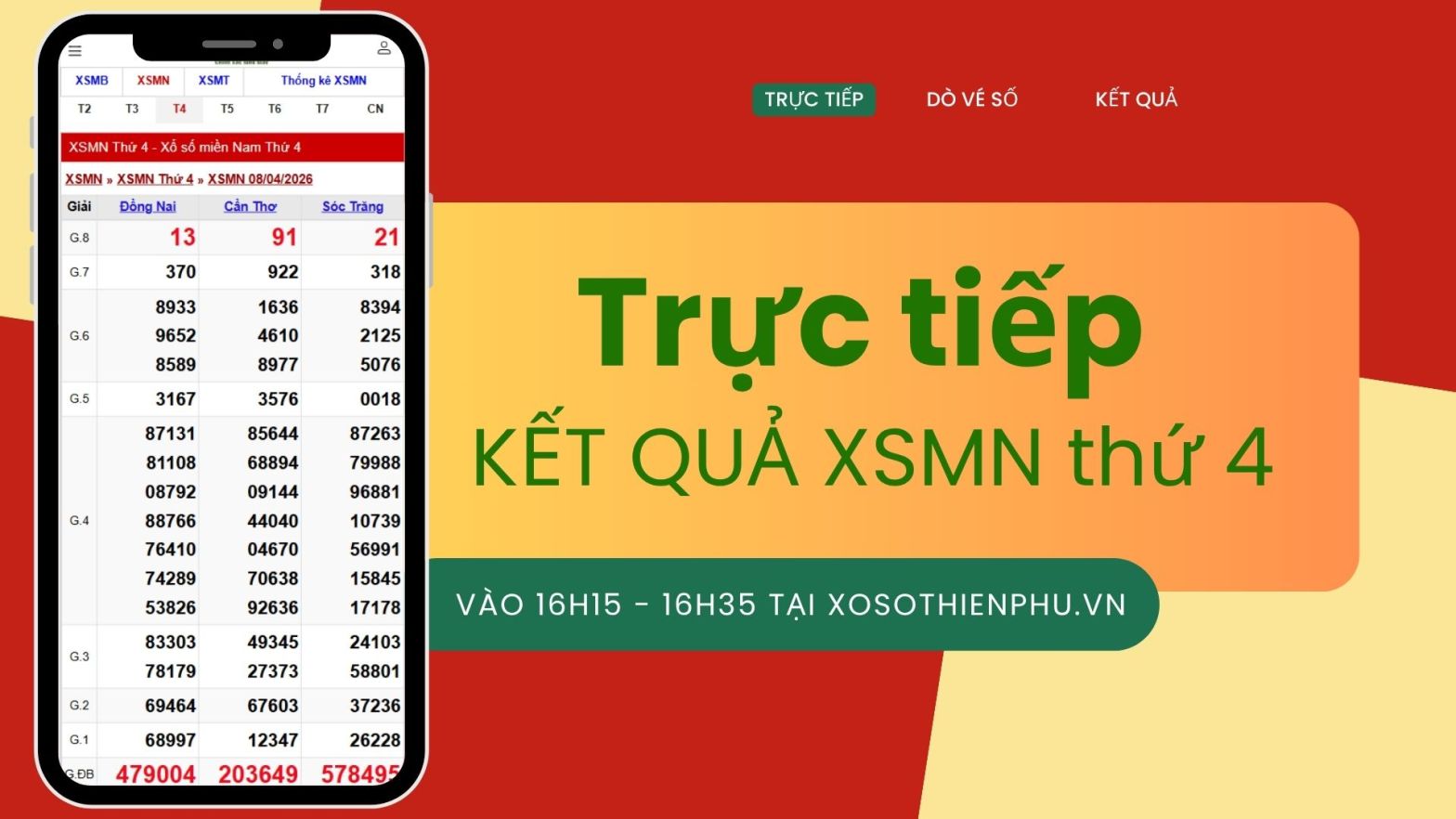 Trực tiếp kết quả các đài miền Nam thứ 4 tại xosothienphu.vn