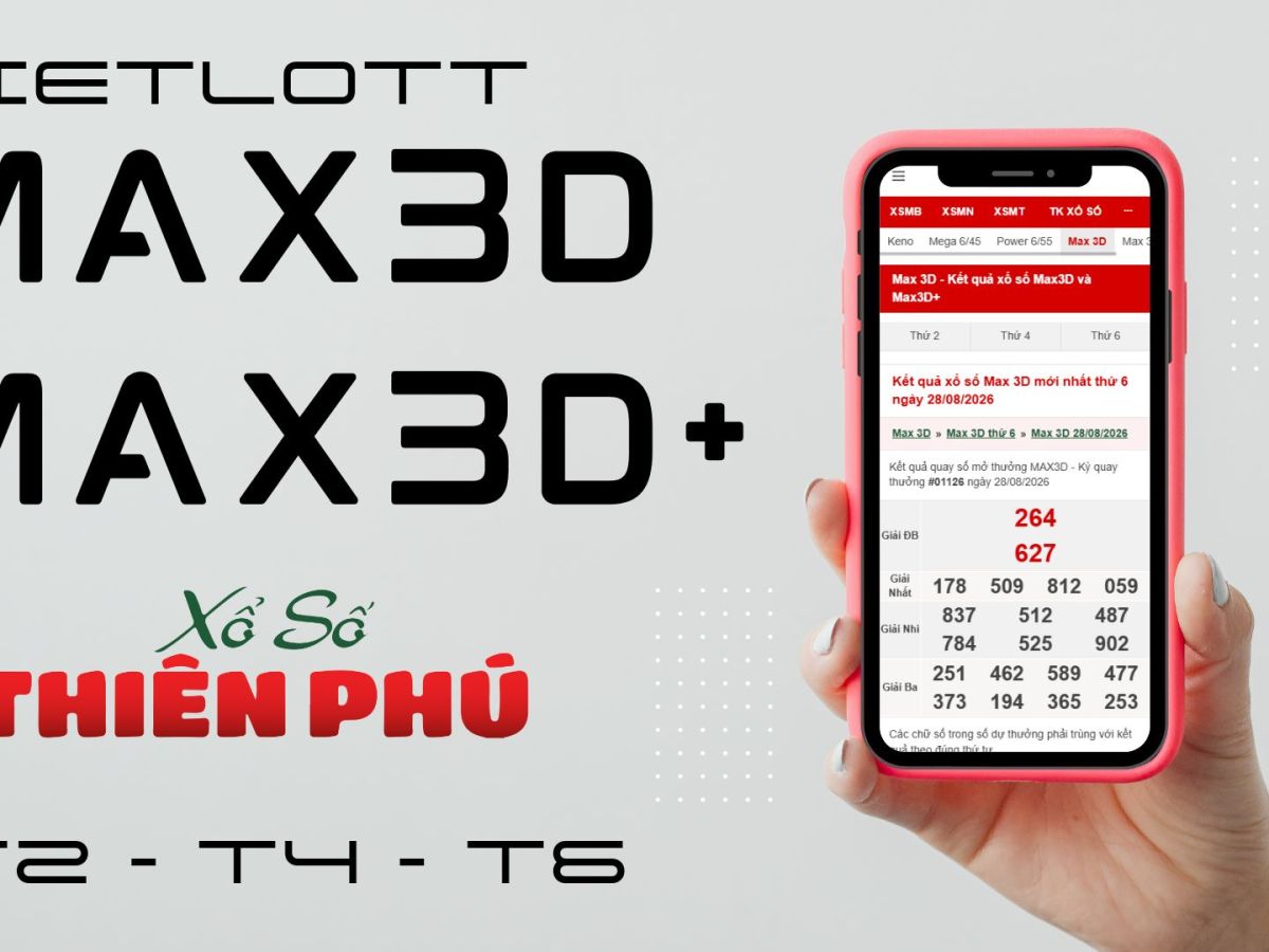 Dò kết quả Xổ Số Max 3D và Max 3D+ chính&nbsp;xác