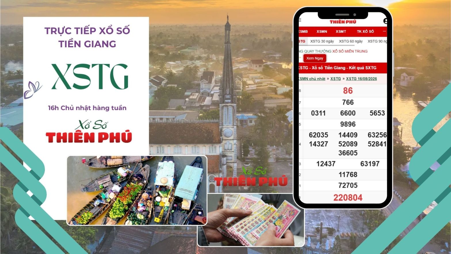 Xem xổ số Tiền Giang chủ nhật tại xosothienphu.vn